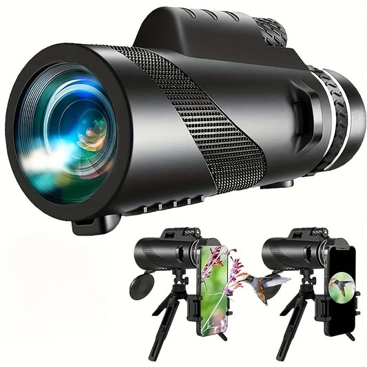 10x42 Monocular Telescope HD | Portable Handheld with Phone Adapter - FMC Lens for Bird Watching, Wildlife, Hiking, Camping, Concerts & Sports | Ideal Christmas Gift, Stocking Stuffer