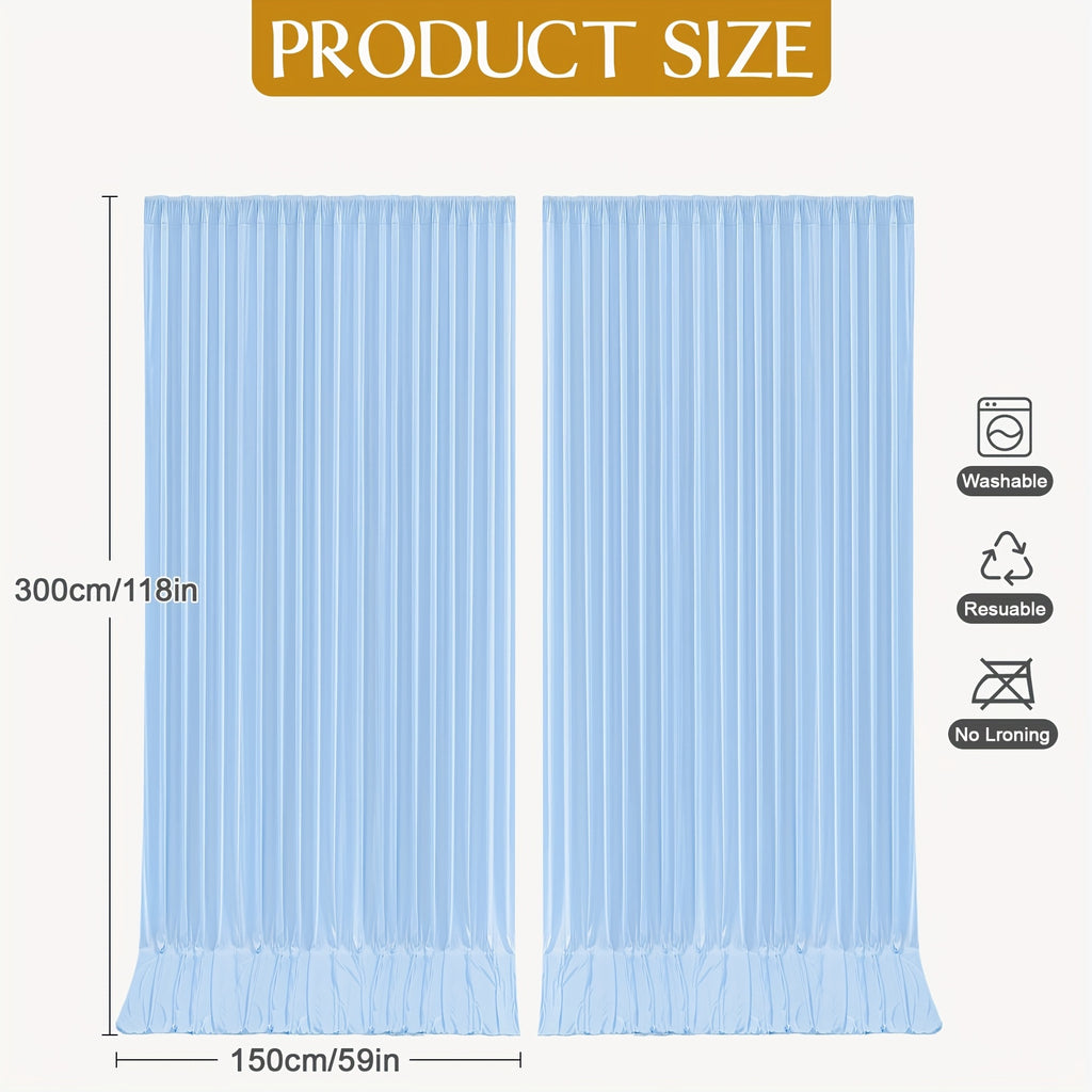 2pcs Of 10ft*10ft Elegant Polyester Spandex Photography Background Cloth, Banquet Decoration Curtains with Pole Bags, Soft And Smooth, Wear-resistant And Wrinkle-resistant, Suitable for Weddings, Birthdays, Banquets, Balls And Other Activities.