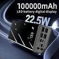 100000/50000mAh Portable Power Bank With Lighting, Fast USB Charger With LED Display, Flashlight And Emergency Power Reserve, Bidirectional Fast Charging, Can Charge Multiple Devices At The Same Time, Outdoor Camping Lights, Holiday Gifts
