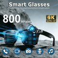 AI Smart Glasses with 8MP Camera, HD Video Recording, Real-Time Translation, Bluetooth Calls & Music, Touch Control, AI Recognition – Travel & Outdoor