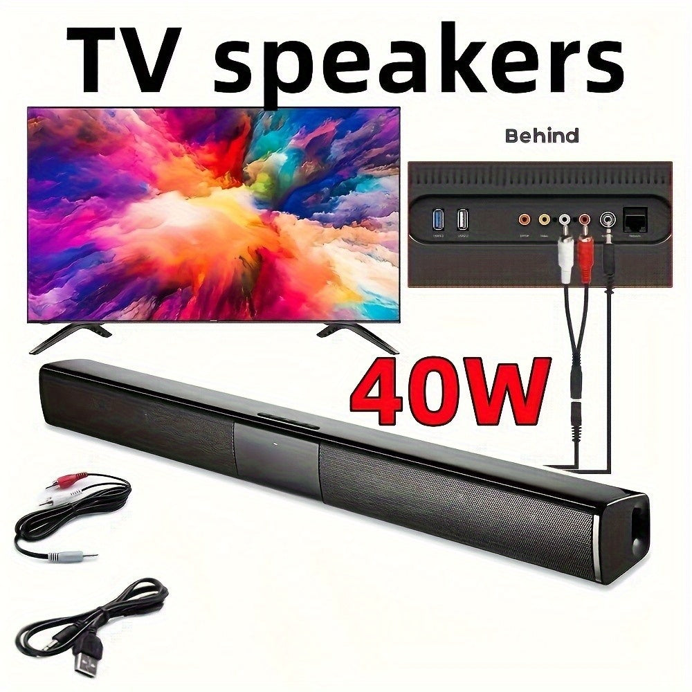 [Surround Soundbar] 1pc Digital 5.1 Surround Sound Bar for Smart TV, High Power 4 Speaker System Bathroom Radio - Wireless Enhanced Home Theater System with Adjustable Speakers & Subwoofer, Can Be Used for PC Games Projectors, Remote Control