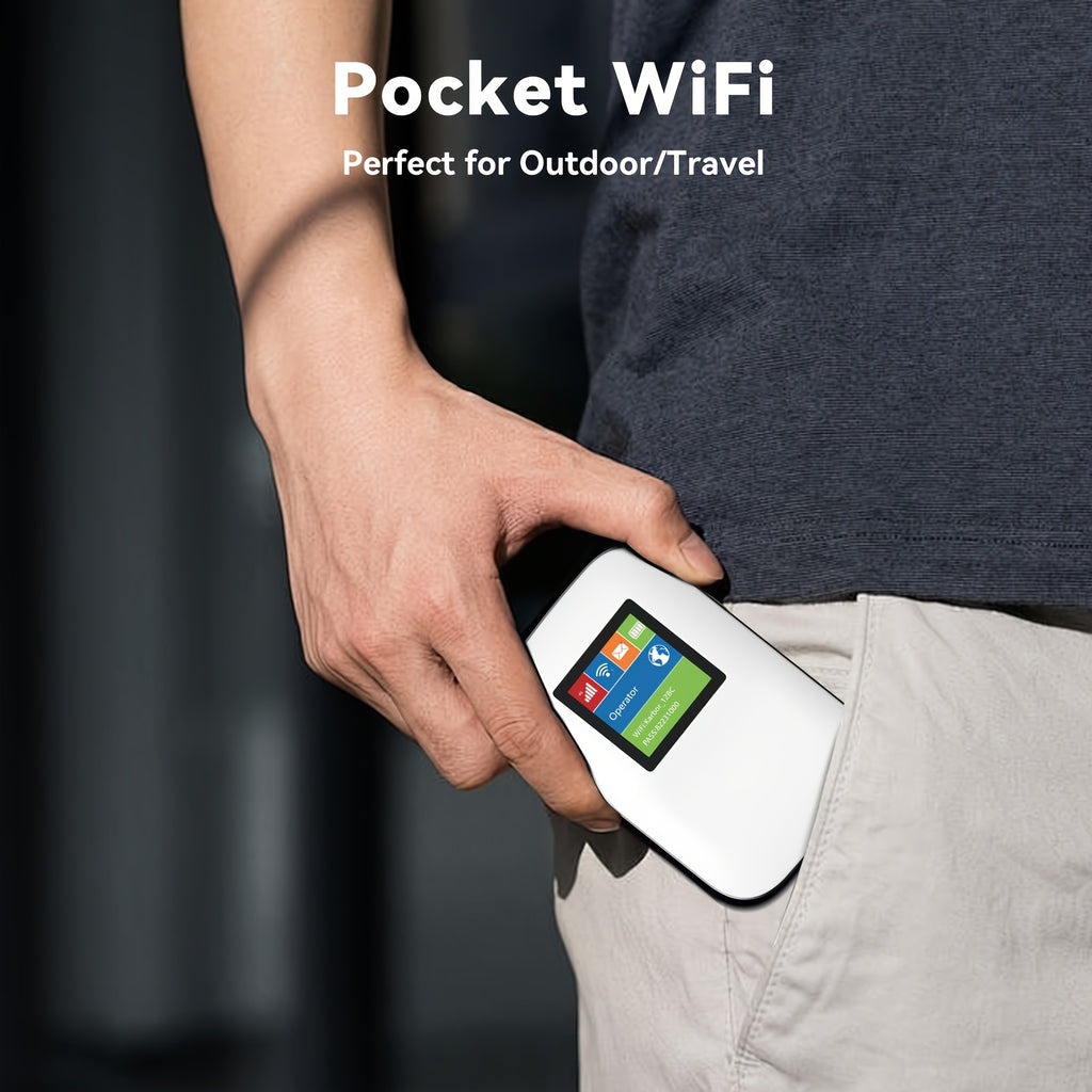 4G LTE WiFi Mobile Hotspot(Data SIM Card Included), 16 Connected Devices, Multiple Networks Verizon/AT&T Compatiable,, Portable Internet for Campers, Motorhomes And Travels, 1GB Free Gloabl Data (US/CA/MX/EU/Asia)