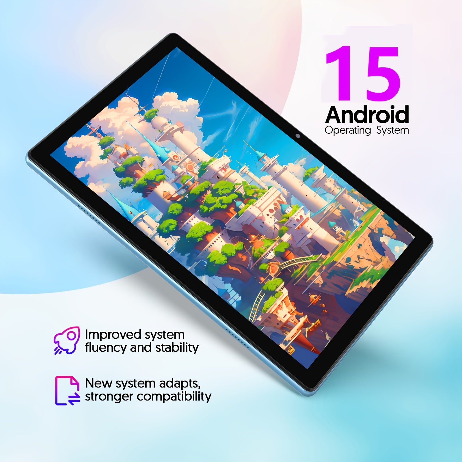 [Android 15 Tablet] Tablet Android 15 Tablets With 64GB ROM+12(3+9)GB RAM, 1TB Expand 2in 1 10 Inch Tablet With Optional Keyboard, Mouse, Case, Stylus, Pen, Powerful Quad-Core, WiFi, 6000mAh, 2MP+8MP Dual Camera, 1280 * 800 FHD IPS Screen, Three Optional