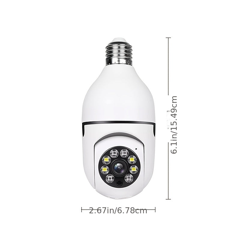 [Night Vision] 2pcs Wireless 4MP Bulb Security Camera with 5G And 2.4Ghz Wifi, 360° Panoramic HD Indoor Monitoring System, Night Vision, Two-Way Audio, Smartphone App Control, Ideal for Home, Garage, Pet Monitoring, Indoor Camera
