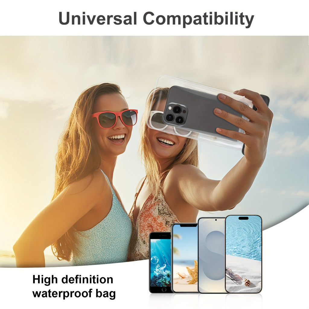2pcs Waterproof Phone Bag - Dry Case for iPhone 16/15/14 Pro Max & for S24/S23 - Swimming, Beach, Boating Essential