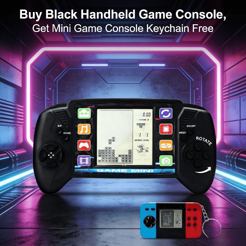 Buy One Get One Free, a Total of 2pcs Game Consoles, One 3.5-inch Enlarged Screen Retro Game Console and One Mini Arcade Game Console with Keychain, for Fun Anytime, Anywhere, Perfect Party Gifts, Easter Gifts, Christmas Gifts