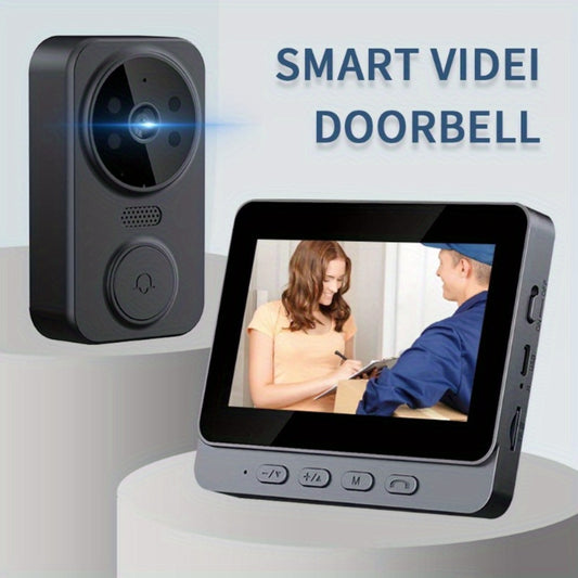 Wireless Video Doorbell, Visual Doorbell Camera Wifi, 1080P FHD Smart Doorbell, Real Time Indoor Monitor, Images & Videos Recording, Enhanced Night Vision, Two-Way Audio, Long Battery Life, Indoor Use, RFID Enabled, Tools And Home Imprivement