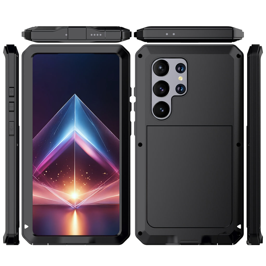 Phone Case - Suitable for Samsung S23Ultra/S24Ultra Heavy Metal Drop Protection Case, Built-In Glass Screen Protector, Dustproof And Shockproof Rugged And Durable