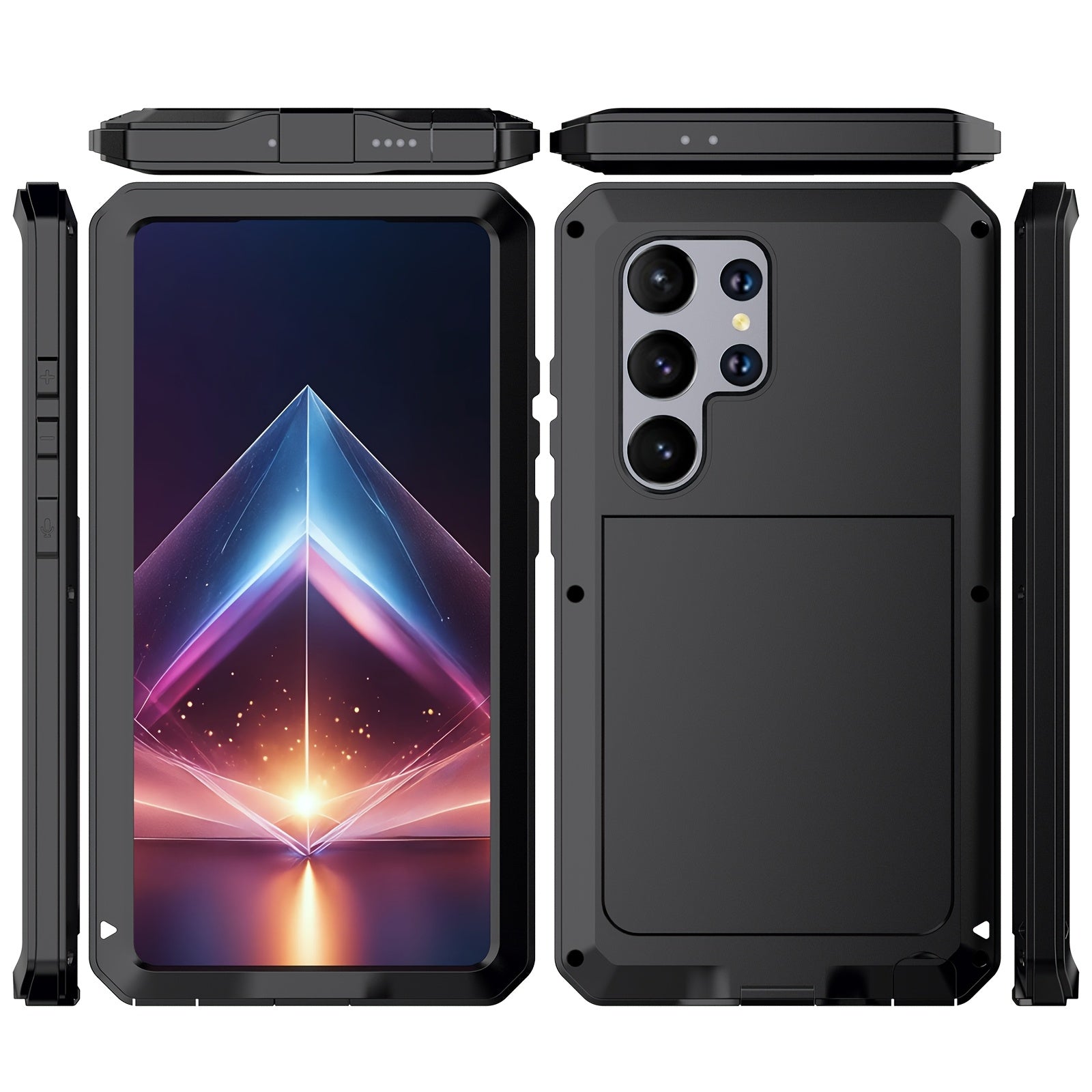 Phone Case - Suitable for Samsung S23Ultra/S24Ultra Heavy Metal Drop Protection Case, Built-In Glass Screen Protector, Dustproof And Shockproof Rugged And Durable