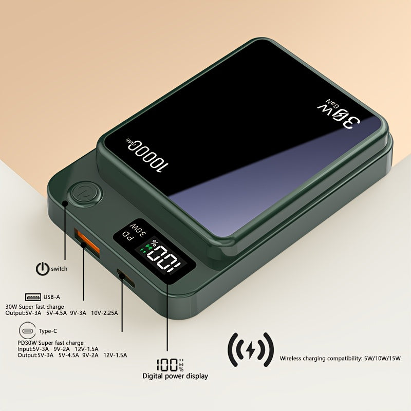 Magnetic Wireless Charging Power Bank, 6000/10000/150000mAh Battery Pack, 30W Fast Charging Power Bank, 15W Fast Wireless Charging, USB+C Port Dual Output External Battery Pack, for iPhone 17/16/15/14/13/12/11 Pro Max Air And Other Android Phones