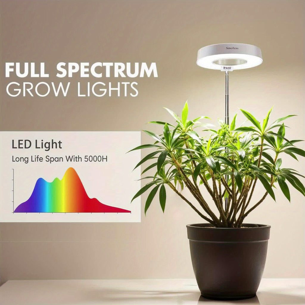 3pcs, Grow Lights for Indoor Plants Full Spectrum Smeileas LED Plant Light for Bedroom And Indoor Plants Growing, Full Spectrum Desk Growth Lamp with Smart Automatic 3/6/9H Timer for Garden Supplies And Chrismas Decorations, 4 Dimmable Levels, Height