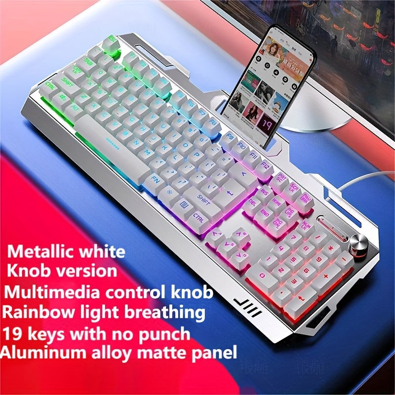 Grip Gaming Keyboard And Mouse Combo RGB Mode Wired USB Plug-In Luminous Universal Windows System Desktop