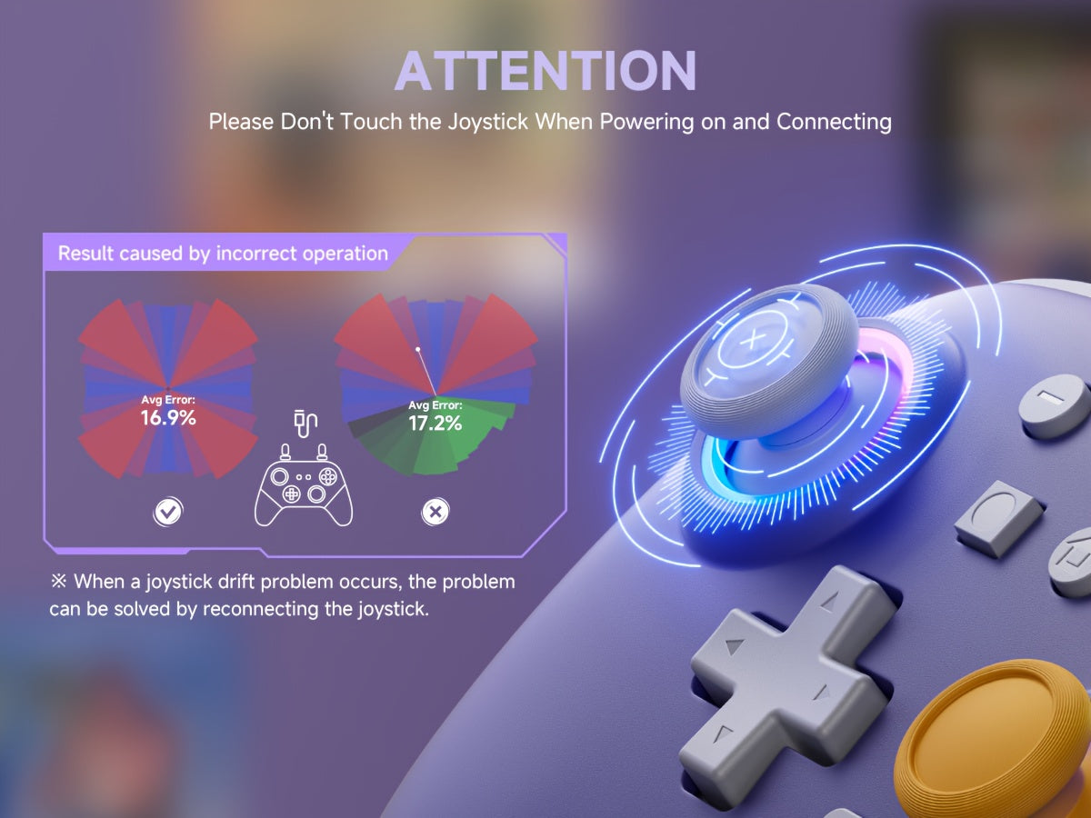 Wireless Controller for Nintendo Switch Oled/Switch/Lite, Hall Effect Joystick No Drift, Wake-Up, Turbo, 6-Axis Gyro, Programmable for Pc/Phone