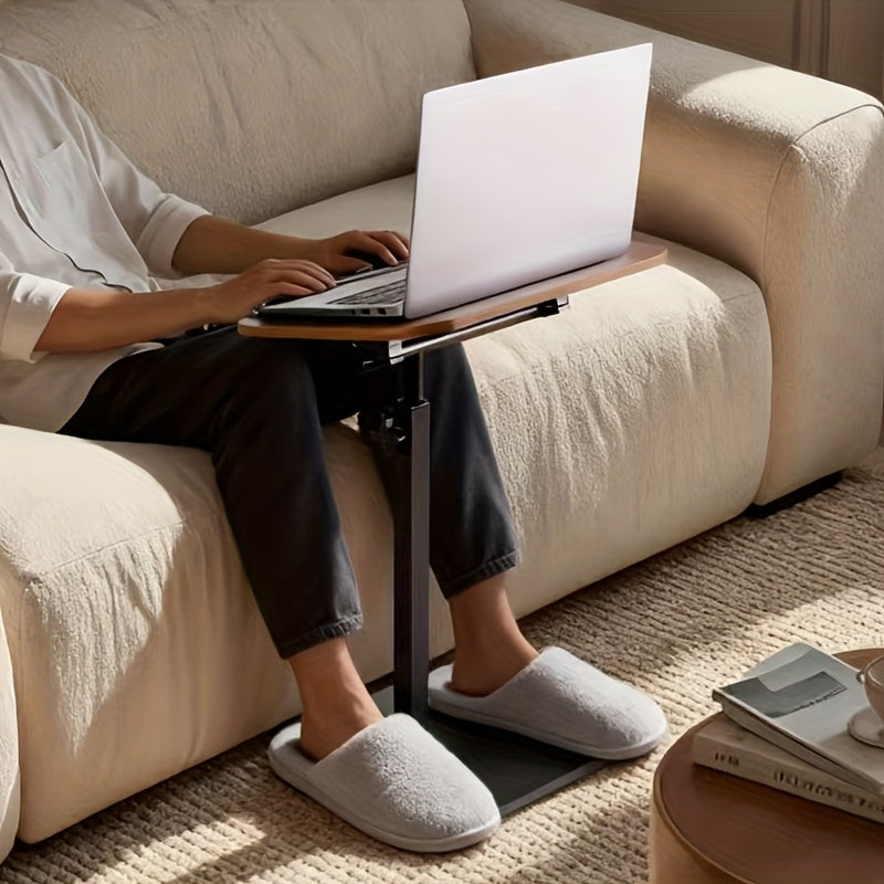 1. Rotatable And Adjustable Laptop Stand Desk for Bed - Black/Walnut, Featuring A Support Rod And Angle-adjustable Design, Perfect for Working On Sofas Or Beds, Breakfast Trays, Home Offices, Movie-watching Setups, And Easy Placement Anywhere