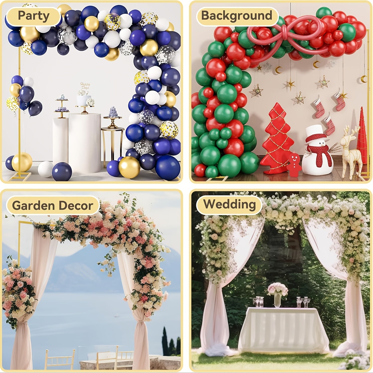 Premium Square Backdrop Support - Flexible, Sturdy, And Portable Rectangular Metal Structure for Weddings, Birthdays, And Event Decorations - Perfect for Photo Booth Backgrounds, Ceremonies, And Garden Arch Decor