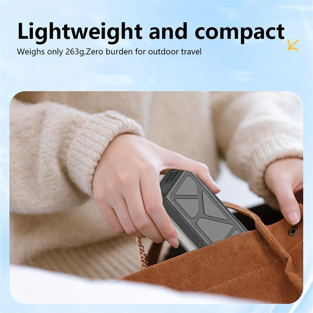 High-Velocity Handheld Portable Fan, Brushless Motor Handheld Fan - USB Rechargeable, High-Velocity, Portable with Lighting Function, Blowing Snow, Camping Essentials, Car Interior Cleaning