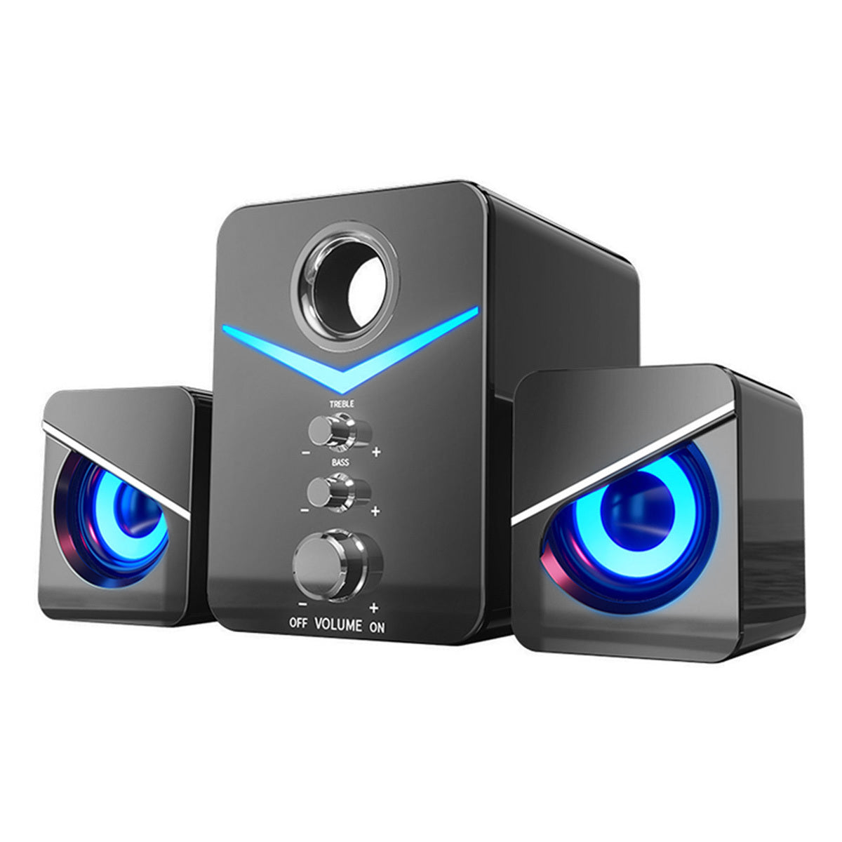 Computer Speakers, USB Powered Wired Desktop Laptop Desktop Audio System with 3" Subwoofer and Dual 2" Tweeter, 3.5mm Aux Audio Input Game Speaker