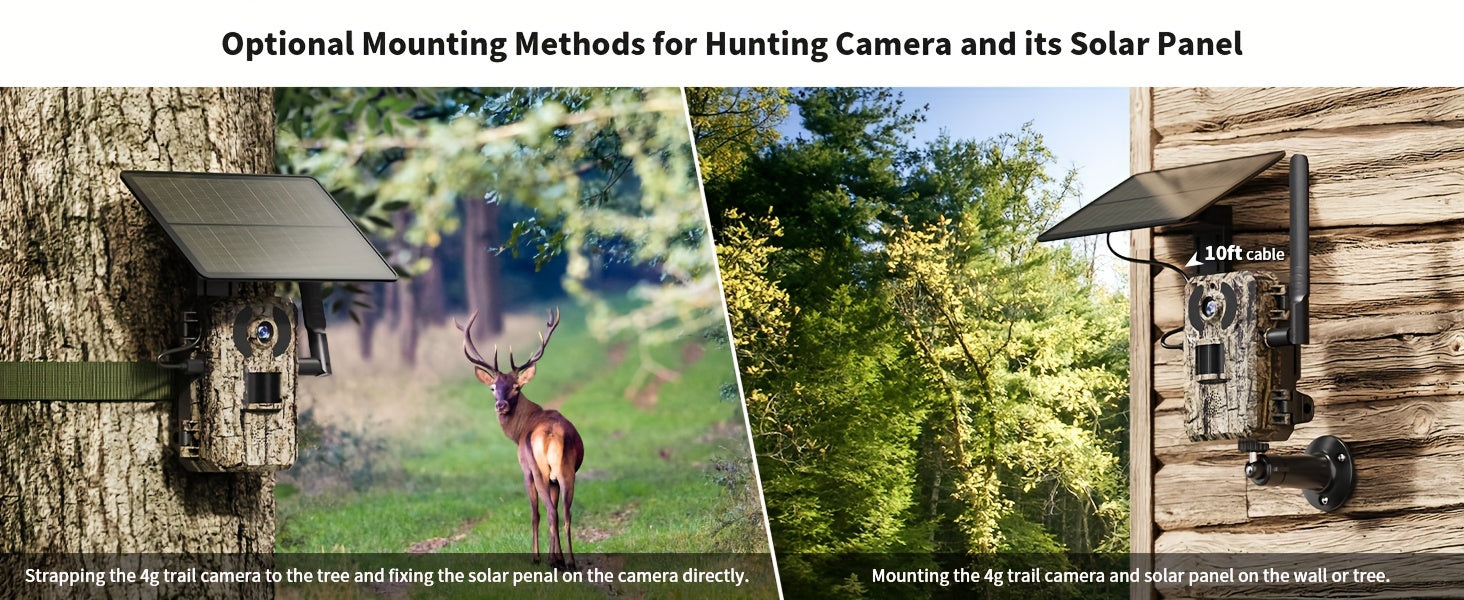4G LTE Cellular Tracking Camera with 4K Live Viewing, Third-Generation Cellular Tracking Camera Featuring Real-Time Viewing, Solar-Powered Game Camera, Remote Phone Access And Playback, Motion Activation with a 0.2-Second Trigger Time, Night Vision