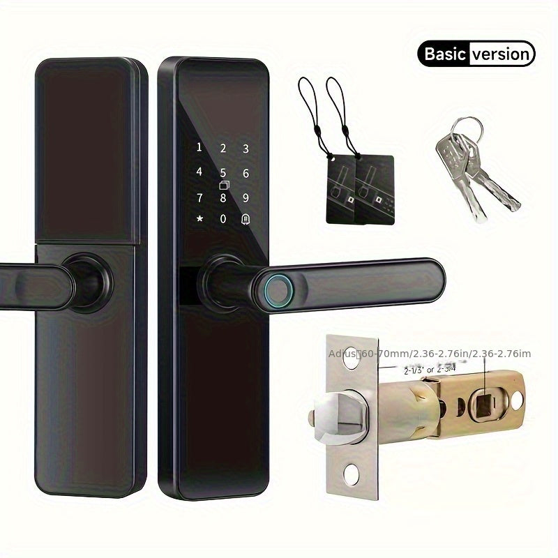 Smart Door Lock, Biometric Keyless Entry Door Lock, with Application, Keyless Entry Door Lock, Fingerprint Door Lock, with Numeric Keypad, WiFi Smart Fingerprint Door Lock, with Wide-angle Camera Suitable for Homes, Rentals, Offices, And Hotels