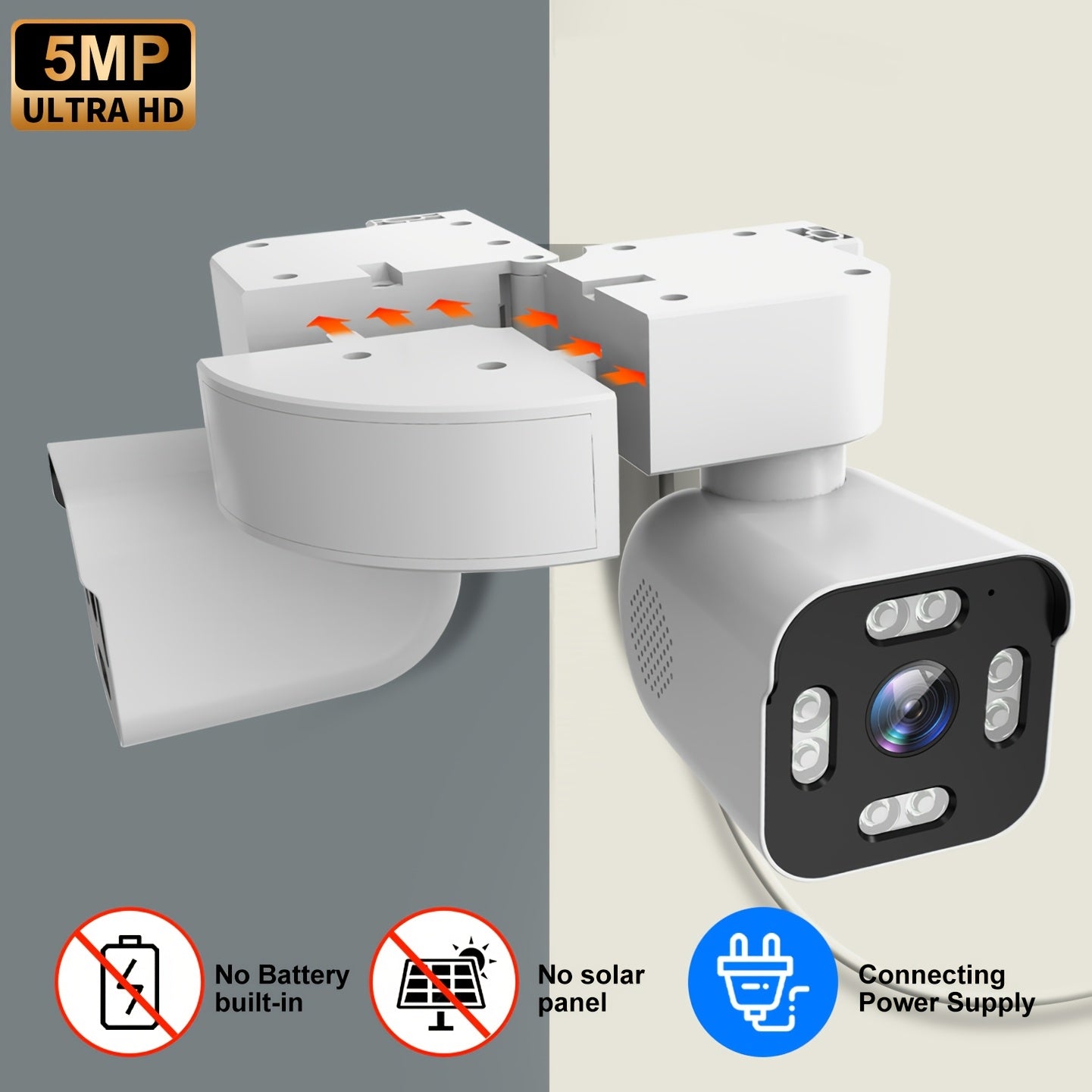 Dual Lens PTZ Security Camera Outdoor Wireless with 360° Pan-Tilt-Zoom, 5.0MP Motion Sensor, Two-Way Audio & Siren Alarm, Night Vision, WiFi Suitable for Home Security System, /Outdoor Surveillance Camera with App