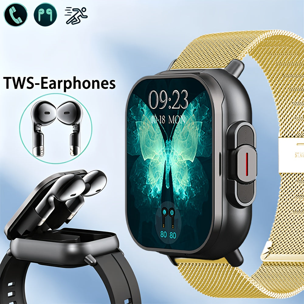 2-In-1 Smartwatch And Wireless Earbuds for Men, Featuring Music Control And Various Sports Modes with Activity Data Insights