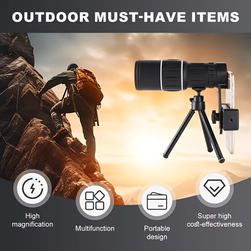 New 10 X 50 Portable High Magnification Monocular Telescope, HD Eyepiece, Manual Focus, Suitable for Adults, Ideal for Outdoor Viewing, Hiking, Camping, Wildlife Observation, And Hunting. "Christmas Stocking Stuffers"