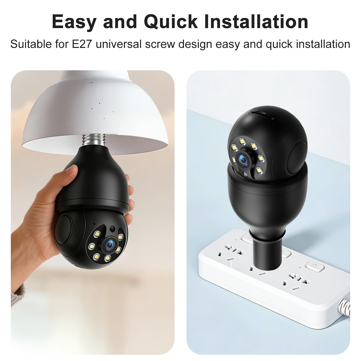 5MP High-definition Smart Bulb Camera, Cat/dog Monitoring Camera, 360° Panoramic Pan-tilt, 5G/2.4G WiFi, Wireless Indoor Use, Color Night Vision, with Motion Detection Alarm, Remote Two-way Voice, Very Suitable for Pet Monitoring, Mothers Day Gift
