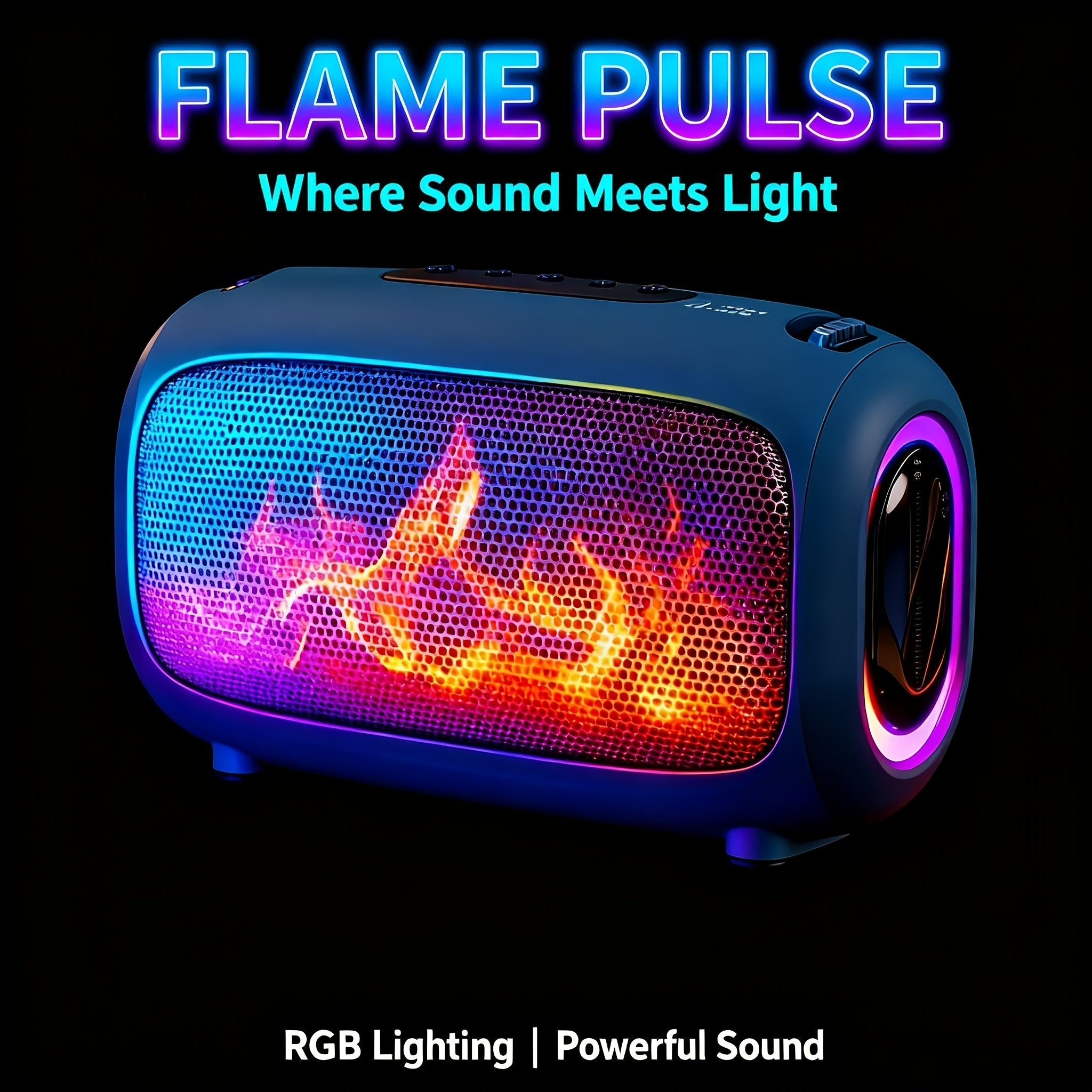 Portable Bluetooth Speaker with Lights, Powerful Crystal Clear Sound, All Day Playtime, AUX&TF-Card Input, Bluetooth 5.3, TWS Paring, Small Wireless Speaker for Outdoor, Gift Ideas