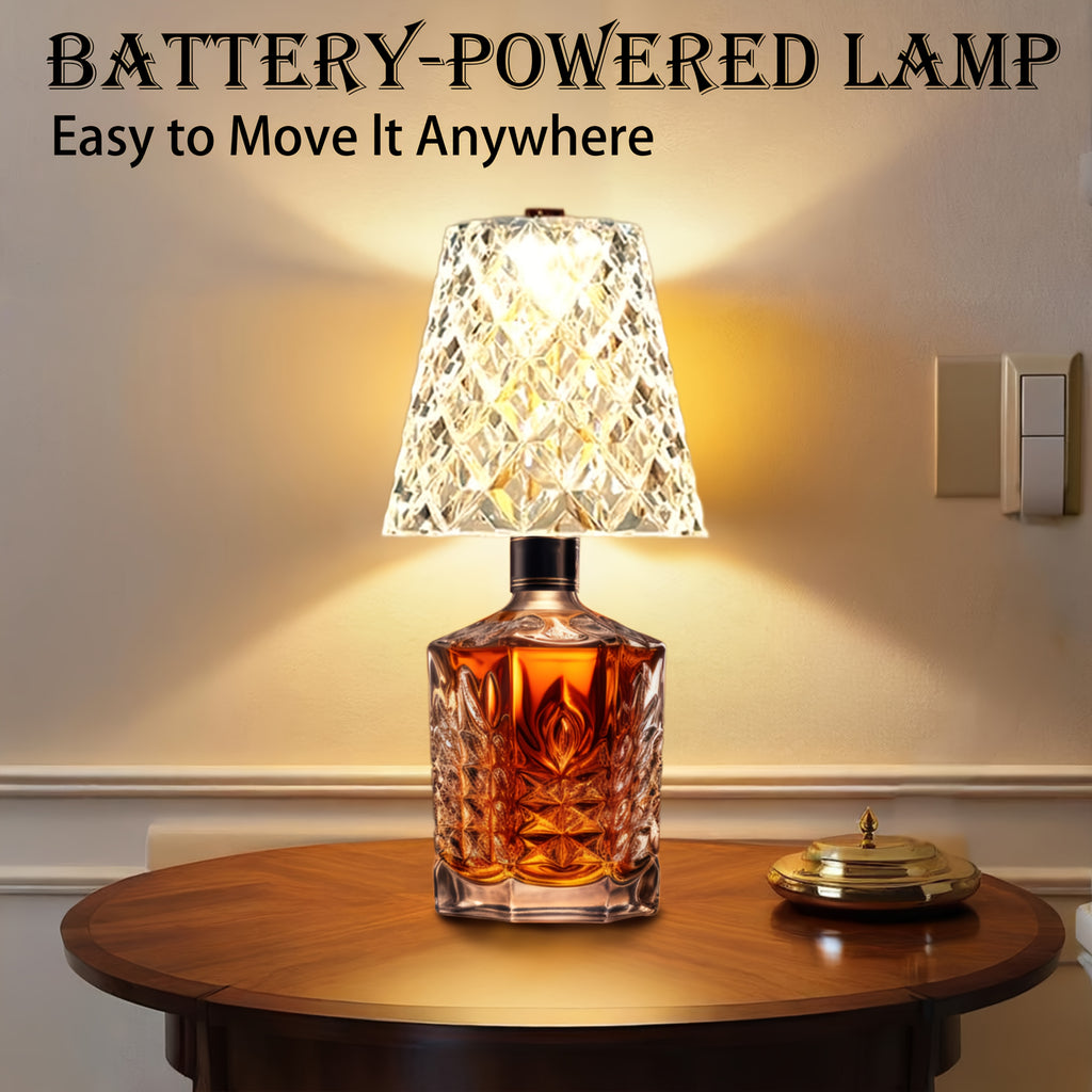 Crystal Clear Bottle Light, Table Lamp, Rechargeable LED Wine Lamp, Acrylic Lampshade, 2000Mah, 3 Colors, Bottle Lamp