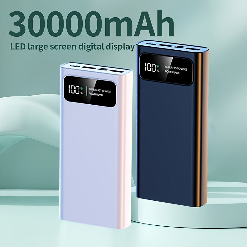 30000mAh Large-capacity Mobile Phone Power Bank, Bidirectional Fast Charging, Outdoor Emergency Power Backup Battery Pack, Portable Power Supply, Ultra-fast Charging, Supports Simultaneous Charging Of Multiple Devices, Holiday Gift, Christmas Gift