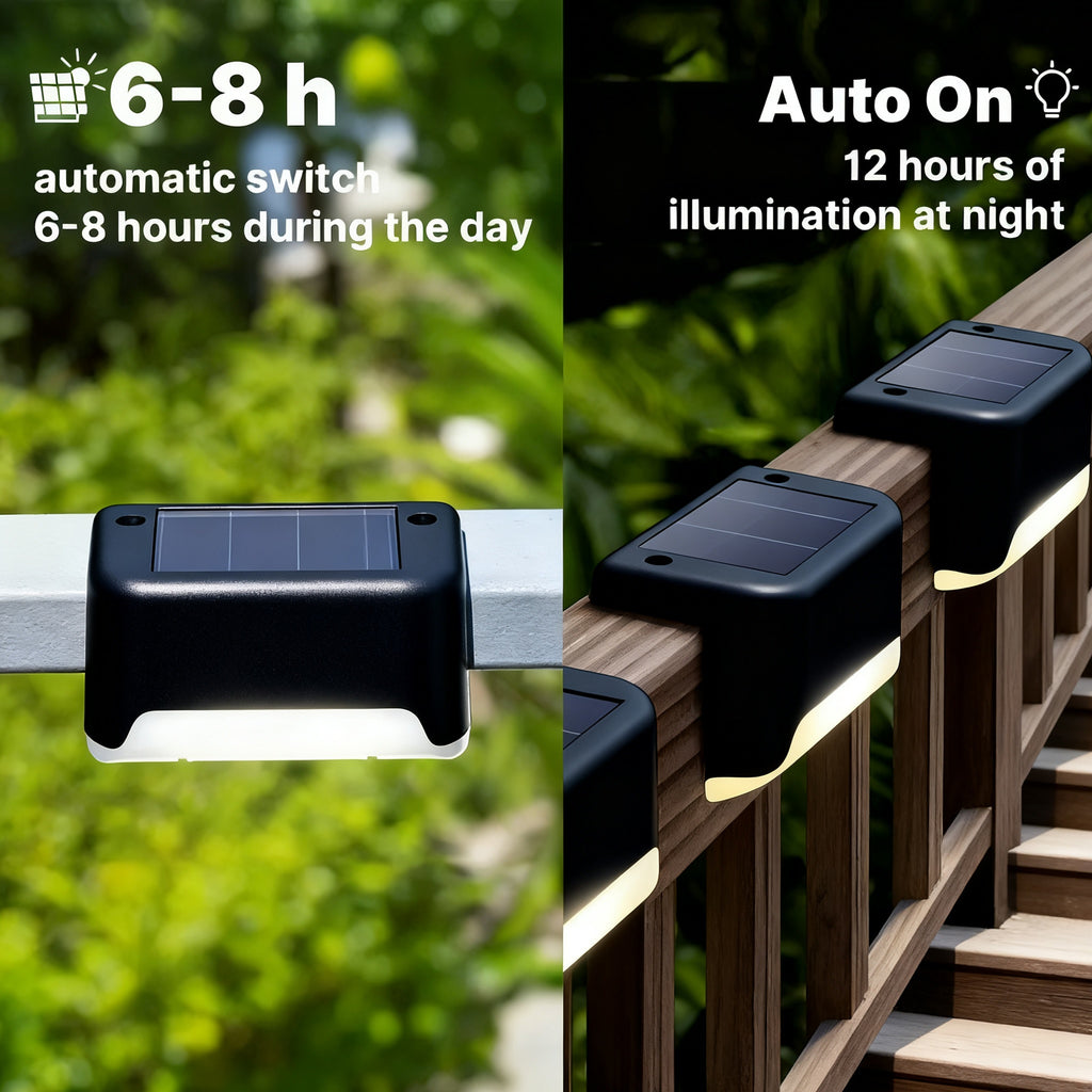 [Solar LED Roof Lights] Solar Deck Light 32pack/16pack/8pack Solar LED Roof Lights, Automatic Switch on and Off, 12-hour Lighting of Outdoor Stairs, 800mAh Fences and Passages, Warm White Light, Easy to Install, Very Suitable for Commercial Spaces Such as