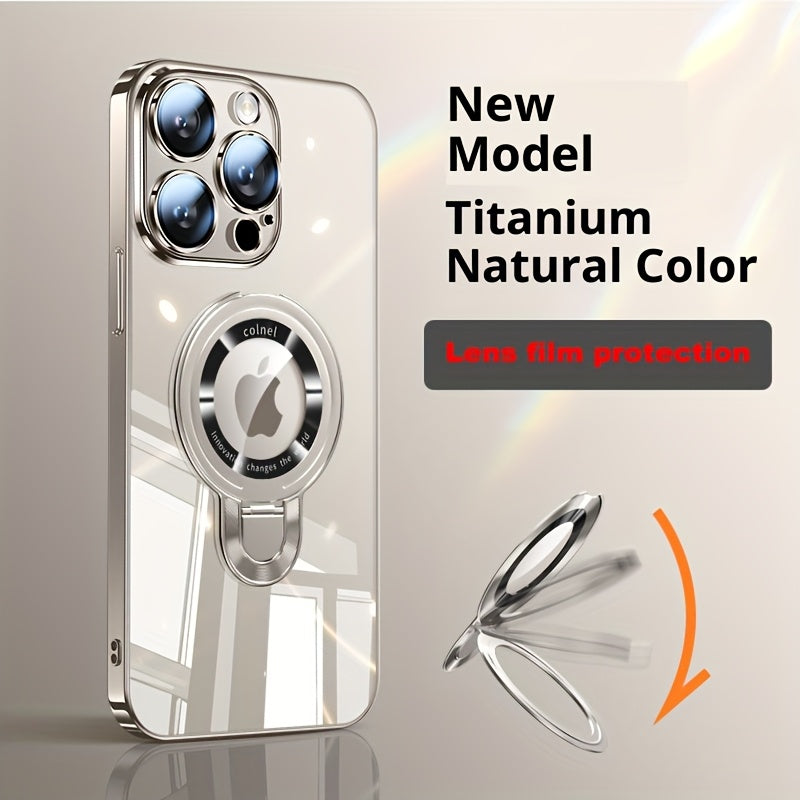 [2pcs Phone Case Set] Phone Case: 2pcs Set [1 Phone Case + 1 U-Bracket] Compatible With iPhone 17 Pro Max/16/15/14/13/12. Features A Magnetic U-Shaped Stand, Drop Protection, Streamlined Design, And A High-End Look, Perfect For Tech Enthusiasts