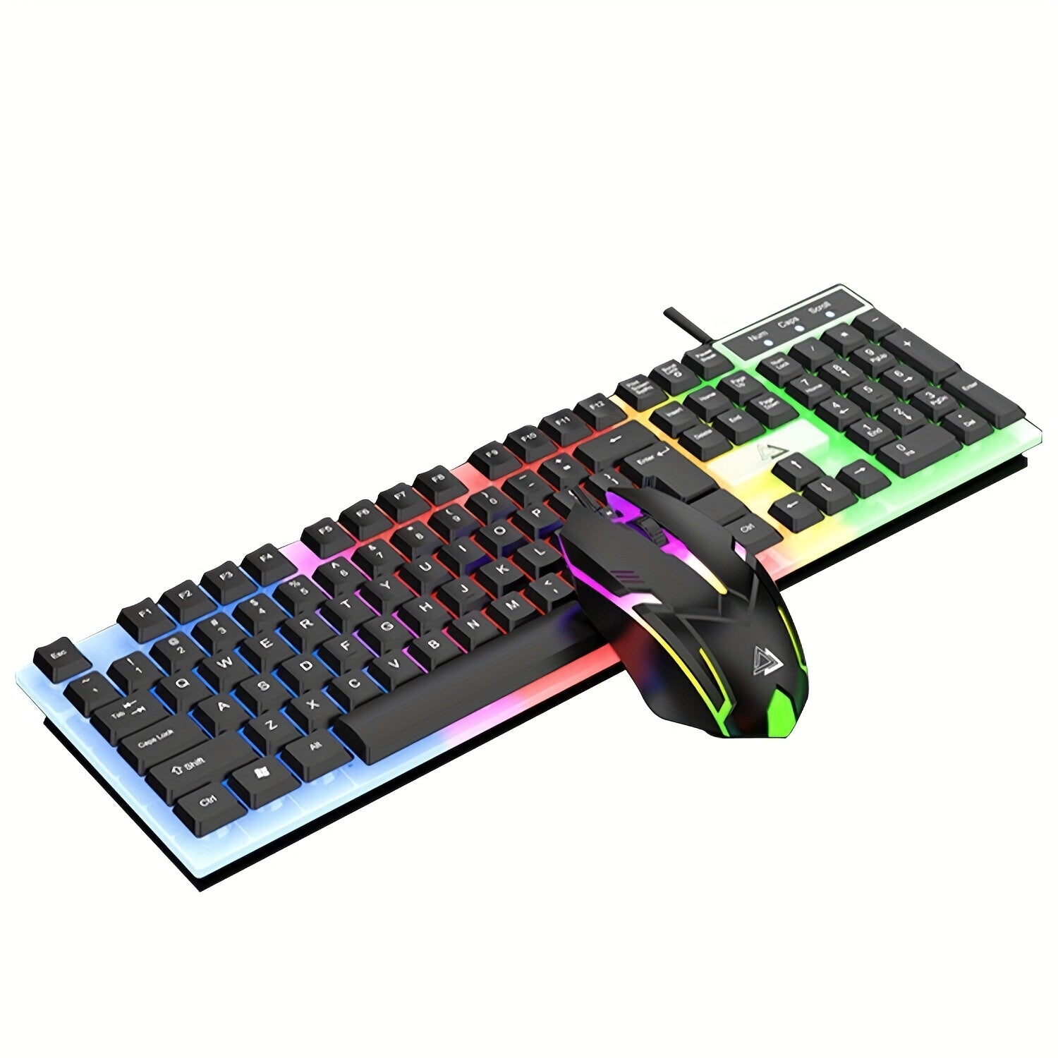 Mechanical Gaming Keyboard And Mouse Set, Ergonomic Wired USB Connection, Optical Motion Detection, ABS Material, Cool Backlight, Quick Function Keys, Suitable for Home Office Computers