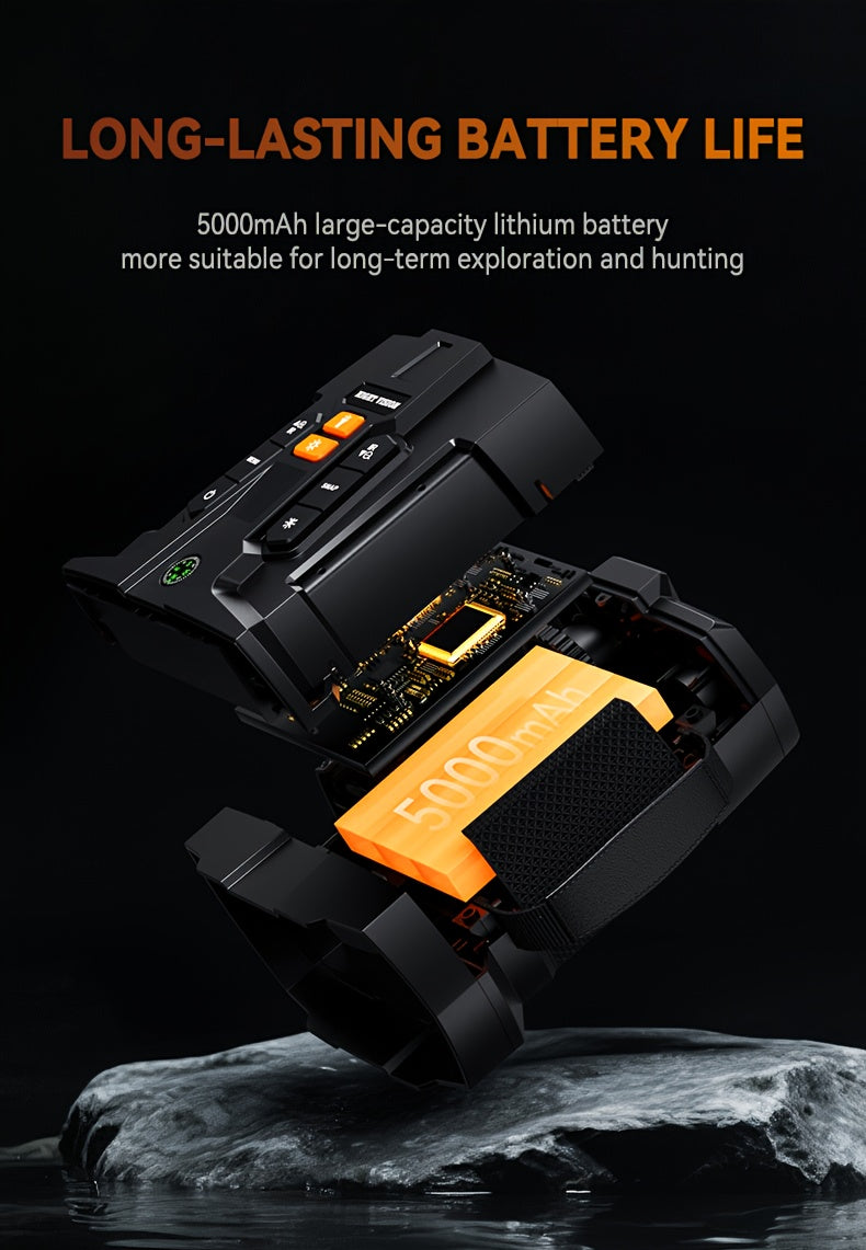 INSKAM 4K Ultra HD Night Vision Binoculars with 4.5” Large Screen & 10X Digital Zoom - Night Vision with 5000mAh Battery- for Night Observation, Compatible for Camping, Hunting, Security - USB Charging, Ideal for s &