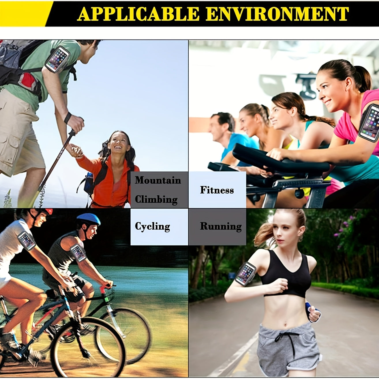 Running Armband, Running Smartphone Case, Smartphone Armband, Compatible with Face Authentication, Touch Control, Adjustable, Waterproof, Sweatproof, Lightweight, Storage for Small Items