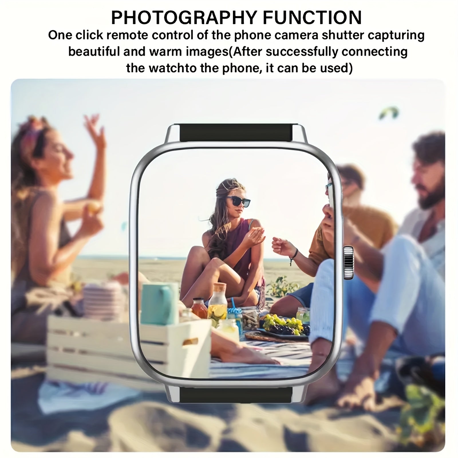 Smart Watch Compatible for iPhone & Android with 1.83” HD+ Full Touch Screen, Wireless 5.2, Wireless Calling, Step Tracker, Distance & Calorie Counter, Compatible Smart Wristband for Men & Women - Unisex Fitness Watch Gift