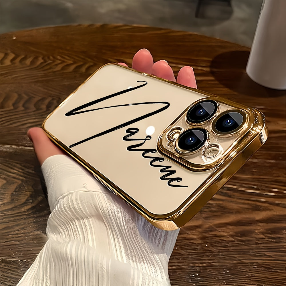 Phone Case - Customizable DIY Name Phone Case Featuring Calligraphy Design, for Iphone 17, 16, 15, 14, 13, 12, 11 Pro Max Plus Air, for Samsung Galaxy S25/ S24/ S23/ S22/ S21. Transparent Printed Phone Case, Perfect Surprise Gift