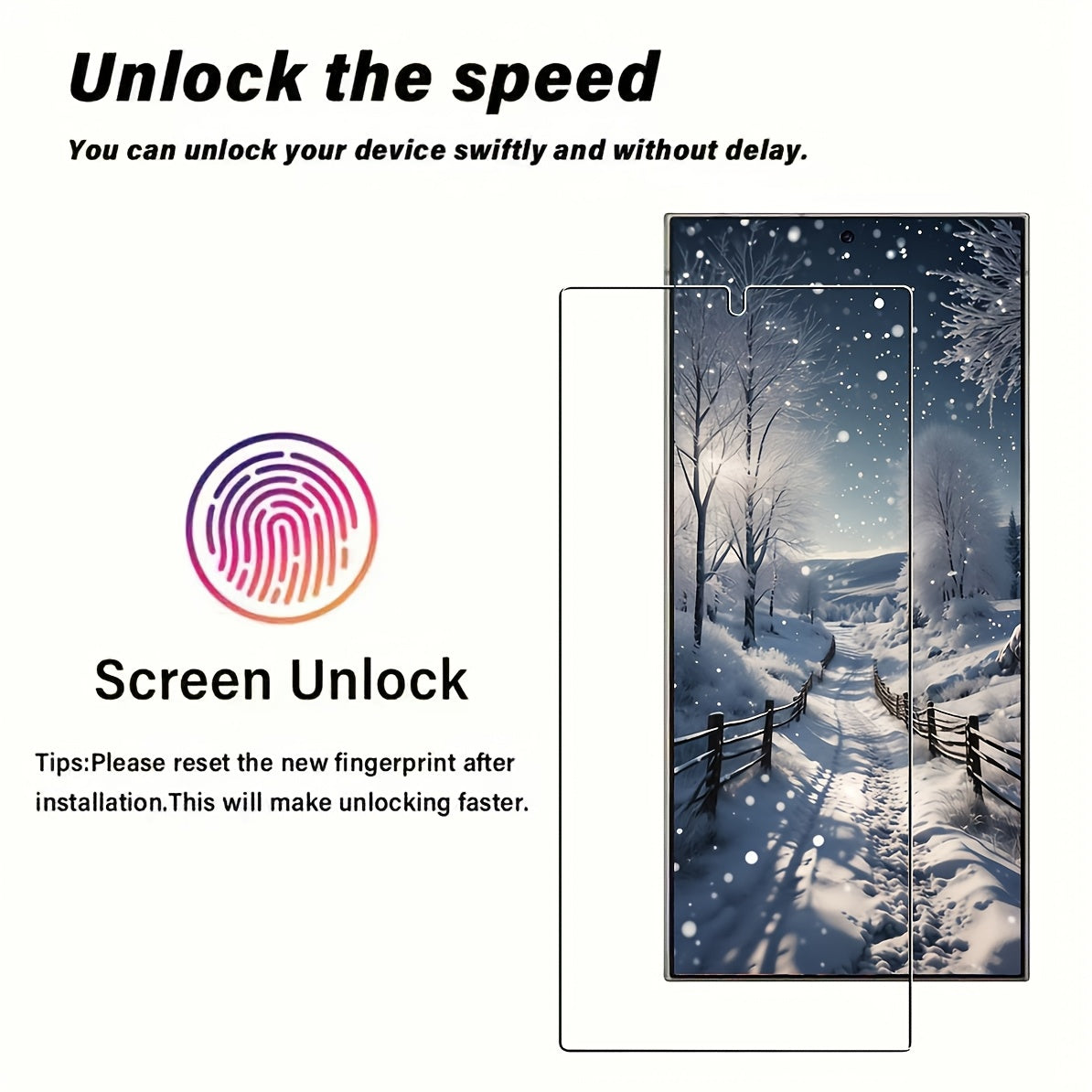 [For Galaxy S25 Ultra] 4pcs+4pcs For Samsung For Galaxy S25 Ultra With Tempered Glass Screen Protectors Support Fingerprint Unlock + 3D Camera Lens Protectors