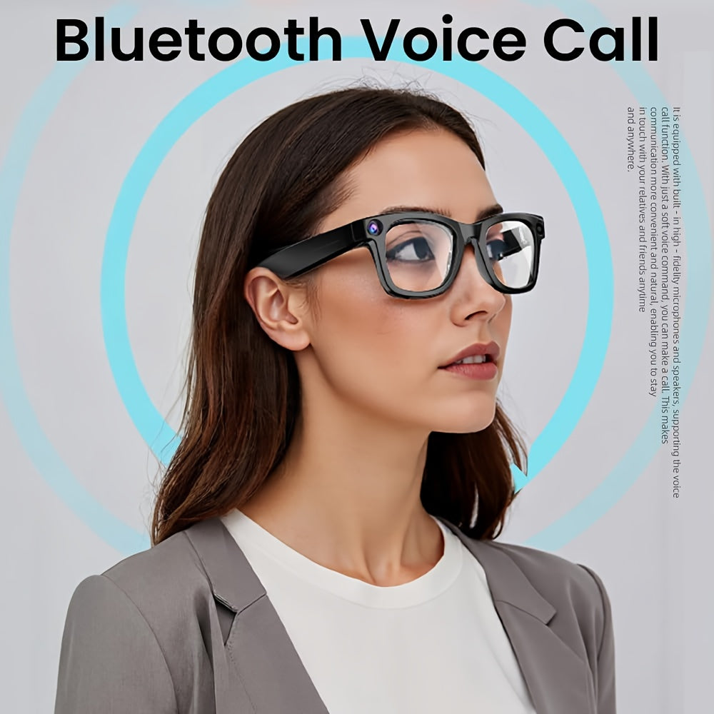 Smart Camera Glasses with 8MP Ultra-Wide Camera HD 1080P, Blue Light Blocking, AI Voice Control, 4H Playtime, Wi-Fi/Bluetooth 5.4 for HD Video & Immersive Audio