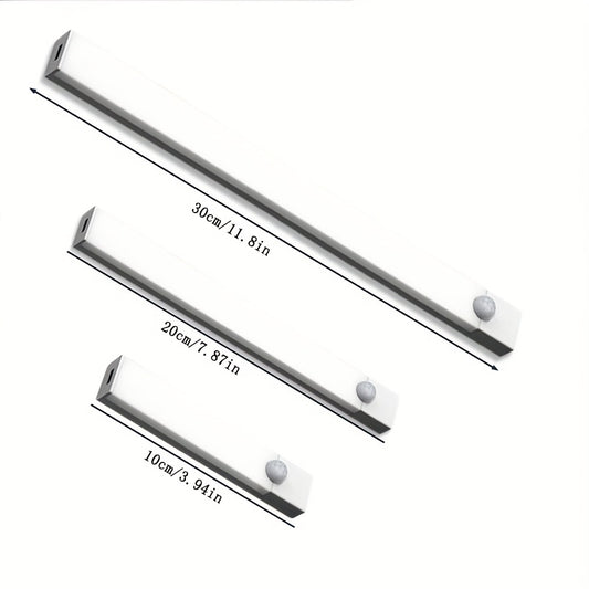 [USB Rechargeable Motion Lights] 6pcs Smart LED Motion Sensor Lights, LED Indoor Lighting Strips with USB Rechargeable Magnetic Night Lights, Sizes 3.94In/7.87In/11.81In, Detachable Cabinet Lights, Motion Sensors, Indoor Motion Lights, Stair Lighting, She