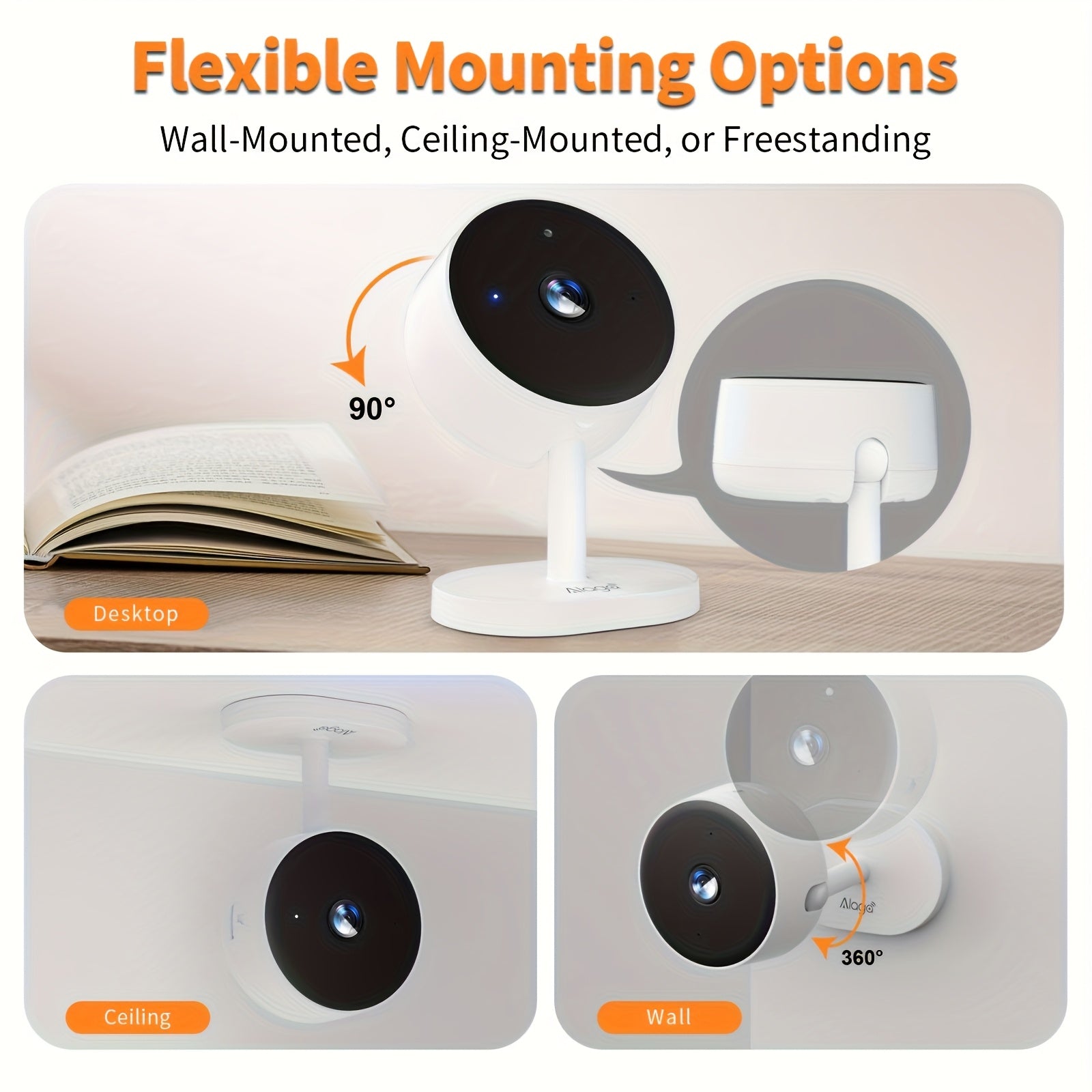 [Night Vision, Motion Detection] Card-Style WiFi Security Camera, 3MP 2K HD Security Camera, 5G And 2.4G, With Two-Way Audio, Night Vision, Motion Detection, Alarm, Cloud And SD Card Storage, Compatible With Alexa And Home, Protect Your Home, Shop And Pri