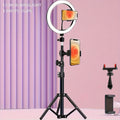 10 Inch Selfie Ring Light with And 2phone Clips & Folding Tripod Stand for Phone Selfie Camera Studio Video Dimmable Tripod Stand White