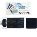 4pcs Portable Wireless Keyboard and Mouse - Quiet Rechargeable Wireless-Compatible (for /) Computer Keyboards with USB- Mouse Pad Suitable for Phones, Tablets, PCs, Smartphones & Tablets - Ideal for Travel & Office Use