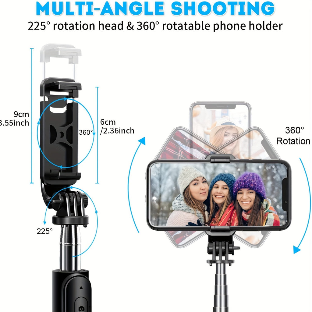 40 Inch Mobile Phone Tripod, Suitable for iPhone/Android Tripod And Selfie Stick Tripod, with Wireless Remote Control, Extendable Tripod Stand And Travel Tripod, The Strongest Mobile Phone Tripod Compatible with iPhone 15/14/13