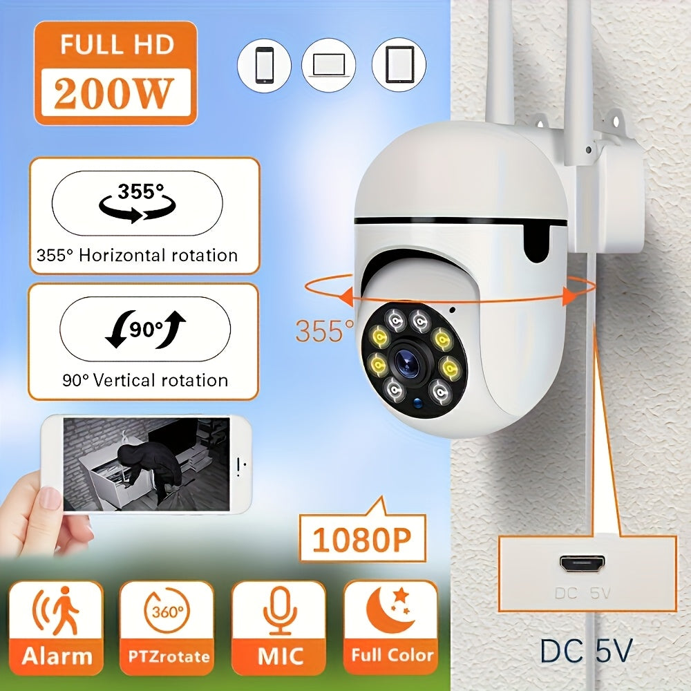 4pcs Wifi Dome Camera AI Motion Tracking, Security Camera, 1080P HD Camera Horizontal 360 Degree Vertical 100 Degree, PTZ Technology, PIR, Light-Dependent Resistor, Soft LDR, Wifi 2.4G/5G Use, Wall Hanging, App Control, with Two-Way Audio
