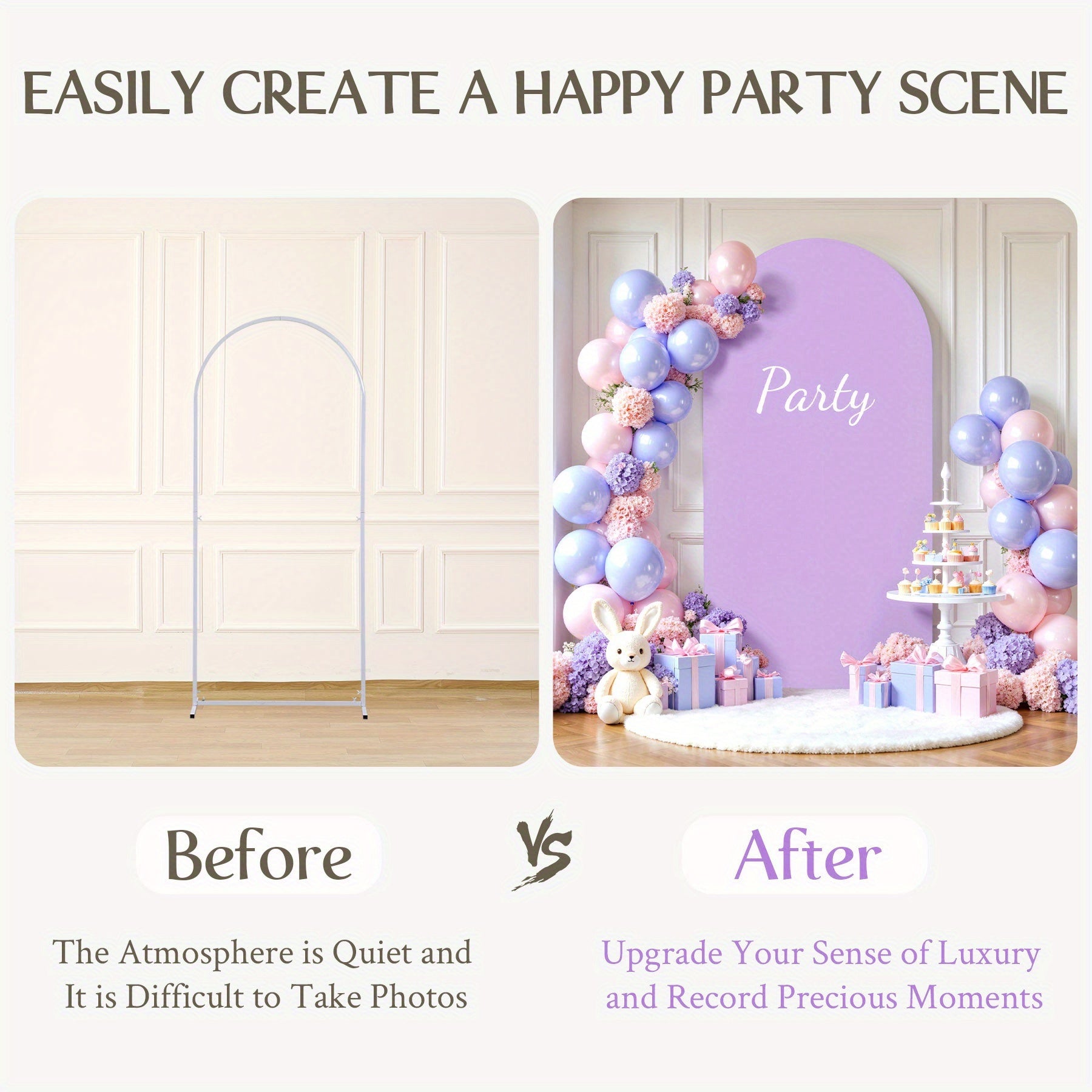 6ft Wedding Arch Cover Polyester Fitted Wedding Arch Stand Covers Round Top Backdrop Cover for Birthday Party Ceremony Banquet Decoration, Suitable for Wedding Ceremonies, Gender Reveals, Birthday Parties.