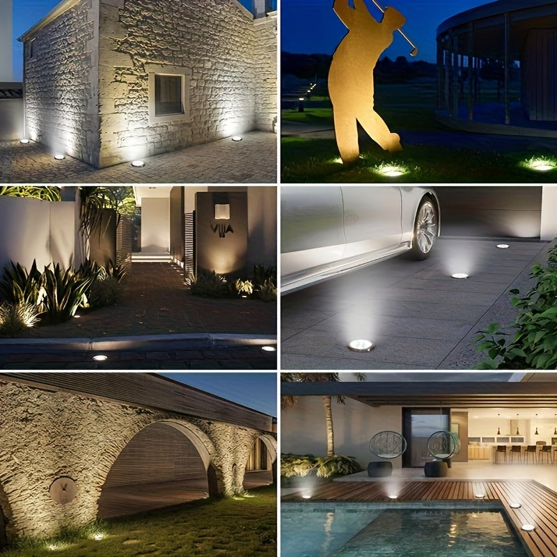 [Solar Light] Solar Ground Decorative Light, Upgraded With 8LED, Durable, Easy To Install, Suitable For Vegetable Gardens, Parks, And Decorative Lighting Options, Outdoor Lighting | Modern Solar Light | Durable Solar Panel, Solar Light, Landscape Illumina