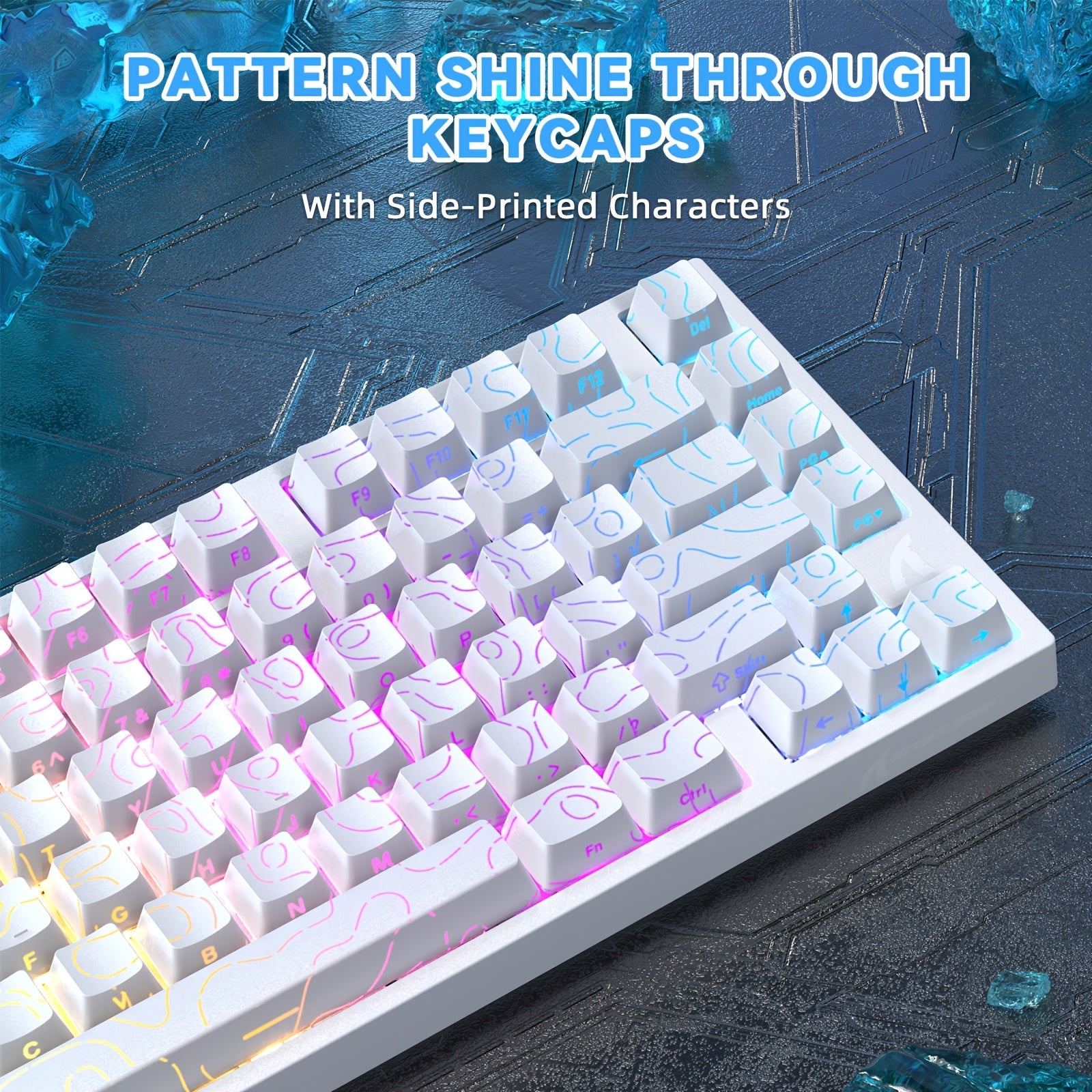 Attack Shark R82HE Wired 80-Key 0. 005mm RT Precision Rapid-Fire Mechanical Gaming Keyboard, 8K Polling Rate, 256K Scan Rate, 5-Layer Sound Isolation, Hot-Swappable, PBT Keycaps, Hall Effect Magnetic Switches, Suitable for PC and Mac