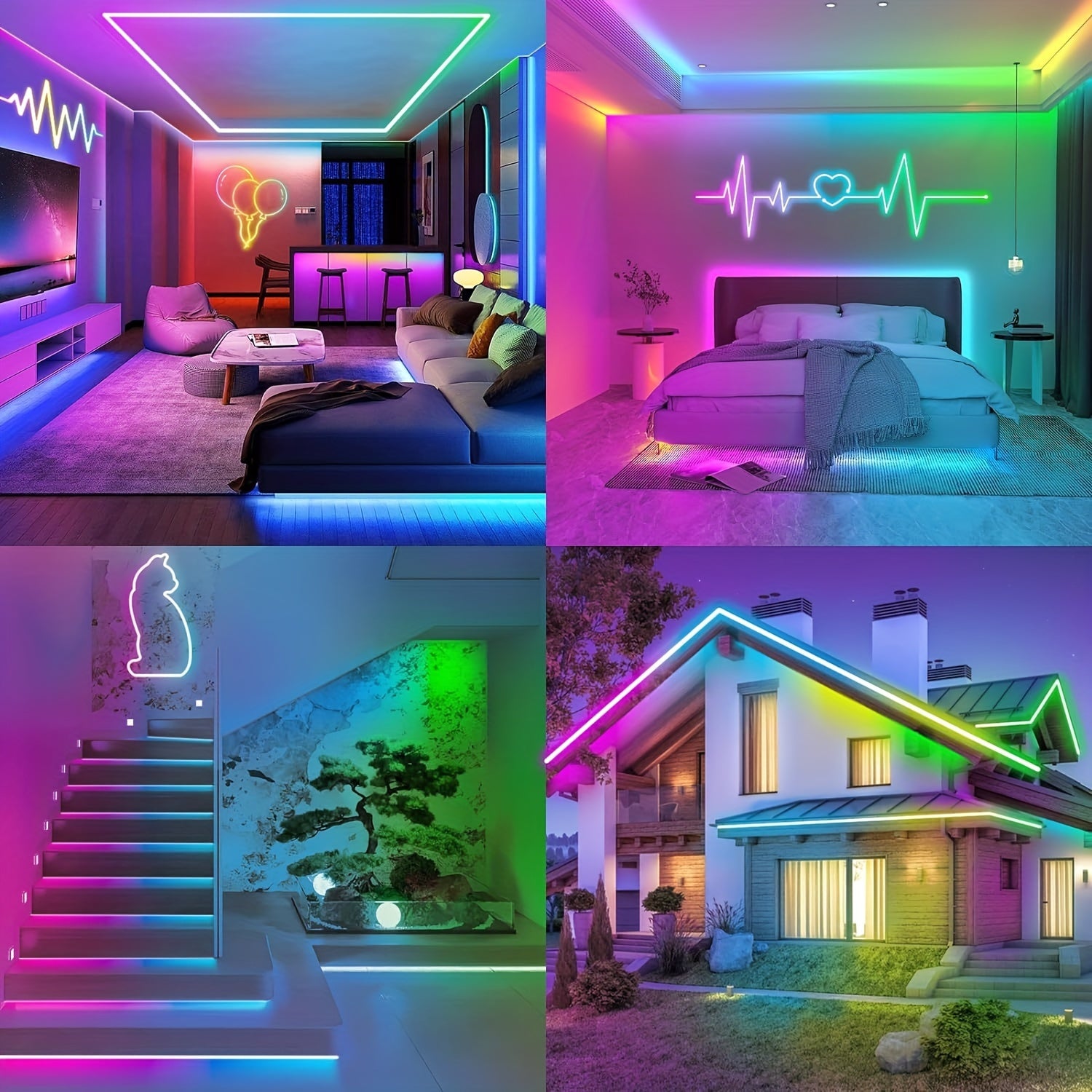 Strong Outdoor/indoor Dual-purpose RGBIC Neon Light Rope - APP/remote Control Dual Control | Suitable for Courtyard Walls, Store Signs, Bedrooms, Game Rooms, and Halloween/Christmas Decorations