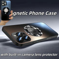 Mobile Phone Case, Skin-Sensitive Frosted Glass, Built-In Lens Film Anti-Drop Protective Case Ultra-Thin Magnetic, Suitable for Apple 17Promax Iphone15Promax 14Pro 16Pro 16Plus